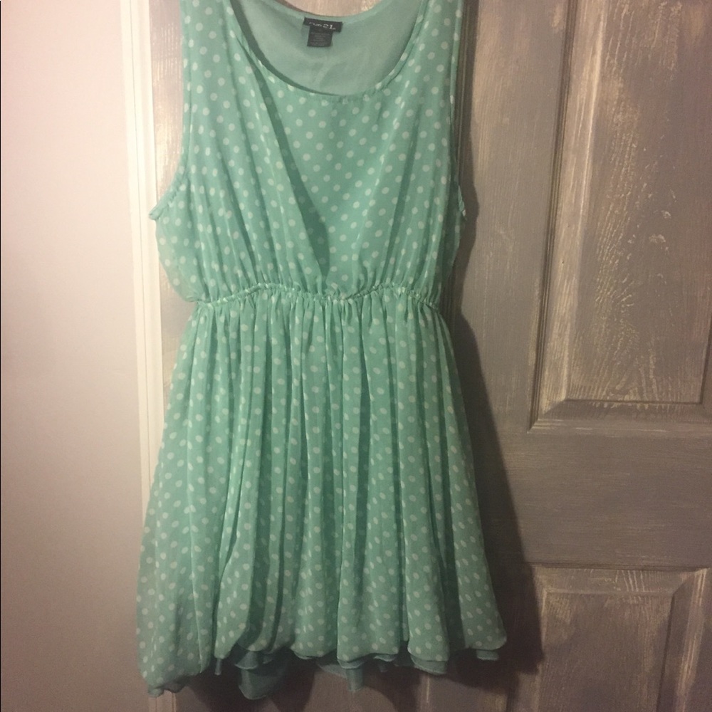 Turquoise polka dot dress